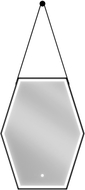 Mexen Orla miroir de salle de bains éclairé 60 x 80 cm, LED 6000K, antibuée, cadre noir - 9815-060-080-611-70
