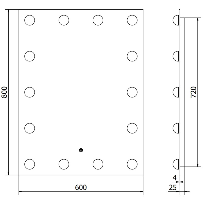 Mexen Dona miroir de salle de bain rétroéclairé 60 x 80 cm, LED 6000K, anti-buée - 9818-060-080-611-00