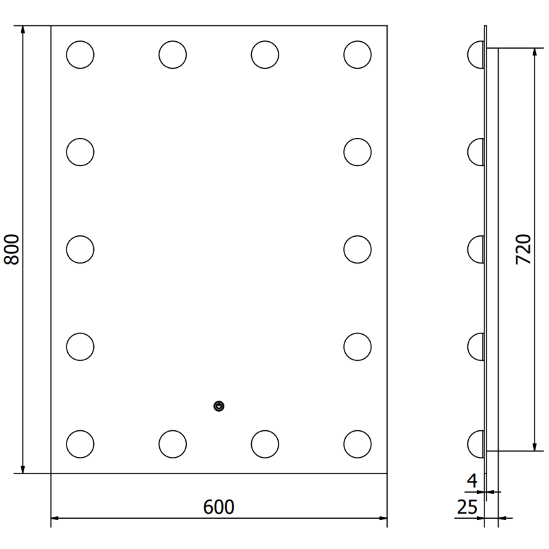 Mexen Dona miroir de salle de bains éclairé 60 x 80 cm, LED 6000K, anti-buée - 9818-060-080-611-00