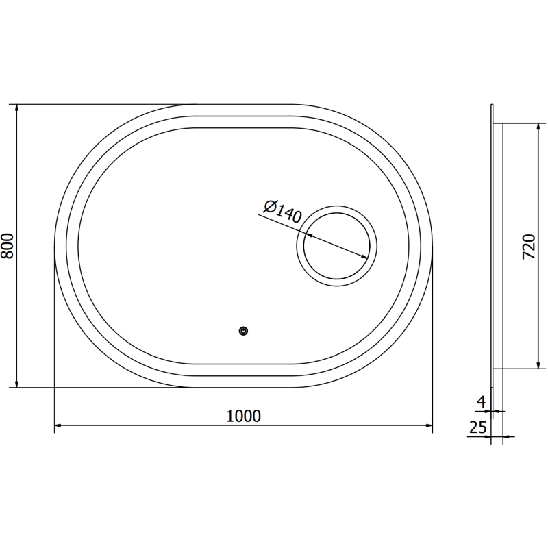 Mexen Umba miroir de salle de bain éclairé avec miroir cosmétique 100 x 80 cm, LED 6000K, anti-buée - 9822-100-080-611-00