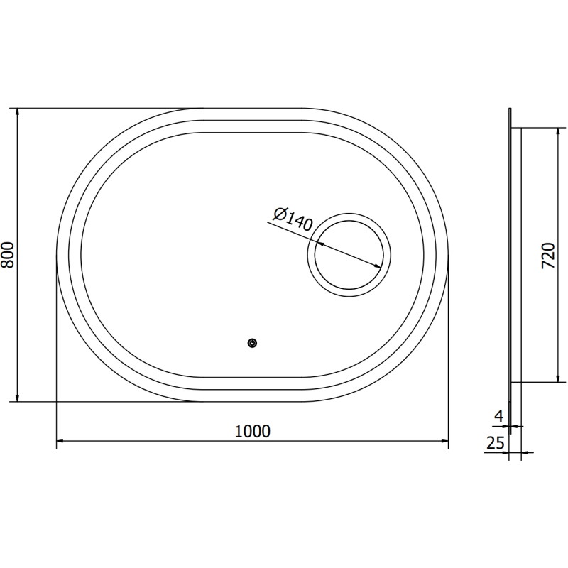Mexen Umba Miroir de salle de bain éclairé avec miroir cosmétique 100 x 80 cm, LED 6000K, antibuée - 9822-100-080-611-00