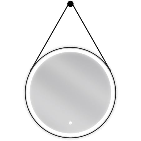 Mexen Reni miroir de salle de bain éclairé, rond 60 cm, LED 6000K, antibuée, cadre noir - 9812-060-060-611-70