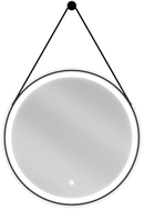 Mexen Reni miroir de salle de bain éclairé, rond 60 cm, LED 6000K, anti-buée, cadre noir - 9812-060-060-611-70