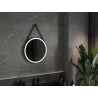 Mexen Reni miroir de salle de bain éclairé, rond 60 cm, LED 6000K, antibuée, cadre noir - 9812-060-060-611-70
