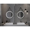 Mexen Reni miroir de salle de bain éclairé, rond 60 cm, LED 6000K, antibuée, cadre noir - 9812-060-060-611-70