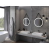 Mexen Reni miroir de salle de bain éclairé, rond 60 cm, LED 6000K, antibuée, cadre noir - 9812-060-060-611-70