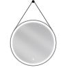Mexen Reni miroir de salle de bain éclairé, rond 70 cm, LED 6000K, antibuée, cadre noir - 9812-070-070-611-70