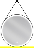 Mexen Reni miroir de salle de bain éclairé, rond 70 cm, LED 6000K, antibuée, cadre noir - 9812-070-070-611-70