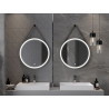 Mexen Reni miroir de salle de bain éclairé, rond 70 cm, LED 6000K, anti-buée, cadre noir - 9812-070-070-611-70