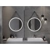 Mexen Reni miroir de salle de bain éclairé, rond 70 cm, LED 6000K, antibuée, cadre noir - 9812-070-070-611-70