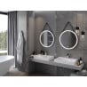 Mexen Reni miroir de salle de bain éclairé, rond 70 cm, LED 6000K, antibuée, cadre noir - 9812-070-070-611-70