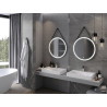 Mexen Reni miroir de salle de bains éclairé, rond 70 cm, LED 6000K, anti-buée, cadre noir - 9812-070-070-611-70