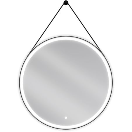 Mexen Reni miroir de salle de bain éclairé, rond 80 cm, LED 6000K, anti-buée, cadre noir - 9812-080-080-611-70