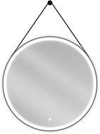 Mexen Reni miroir de salle de bain éclairé, rond 80 cm, LED 6000K, anti-buée, cadre noir - 9812-080-080-611-70