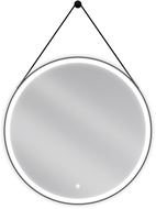 Mexen Reni miroir de salle de bain éclairé, rond 80 cm, LED 6000K, antibuée, cadre noir - 9812-080-080-611-70