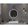 Mexen Reni miroir de salle de bain éclairé, rond 80 cm, LED 6000K, anti-buée, cadre noir - 9812-080-080-611-70