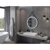 Mexen Reni miroir de salle de bain éclairé, rond 80 cm, LED 6000K, anti-buée, cadre noir - 9812-080-080-611-70