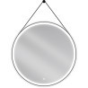 Mexen Reni miroir de salle de bain éclairé, rond 90 cm, LED 6000K, anti-buée, cadre noir - 9812-090-090-611-70