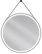 Mexen Reni miroir de salle de bain éclairé, rond 90 cm, LED 6000K, antibuée, cadre noir - 9812-090-090-611-70