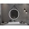 Mexen Reni miroir de salle de bain éclairé, rond 90 cm, LED 6000K, anti-buée, cadre noir - 9812-090-090-611-70
