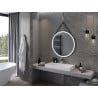 Mexen Reni miroir de salle de bain éclairé, rond 90 cm, LED 6000K, antibuée, cadre noir - 9812-090-090-611-70
