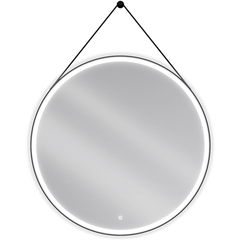 Mexen Reni miroir de salle de bain éclairé, rond 100 cm, LED 6000K, anti-buée, cadre noir - 9812-100-100-611-70