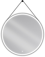 Mexen Reni miroir de salle de bain éclairé, rond 100 cm, LED 6000K, anti-buée, cadre noir - 9812-100-100-611-70