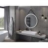 Mexen Reni miroir de salle de bain éclairé, rond 100 cm, LED 6000K, anti-buée, cadre noir - 9812-100-100-611-70