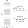 Mexen Hades radiateur de salle de bain 1200 x 400 mm, 472 W, blanc - W104-1200-400-00-20