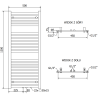 Mexen Hades radiateur de salle de bain 1200 x 500 mm, 570 W, anthracite - W104-1200-500-00-66