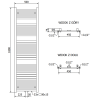 Mexen Hades radiateur de salle de bain 1800 x 500 mm, 854 W, noir - W104-1800-500-00-70