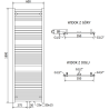 Mexen Hades radiateur de salle de bains 1800 x 600 mm, 1000 W, noir - W104-1800-600-00-70