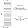 Mexen Hades radiateur de salle de bain 1800 x 600 mm, 1000 W, blanc - W104-1800-600-00-20
