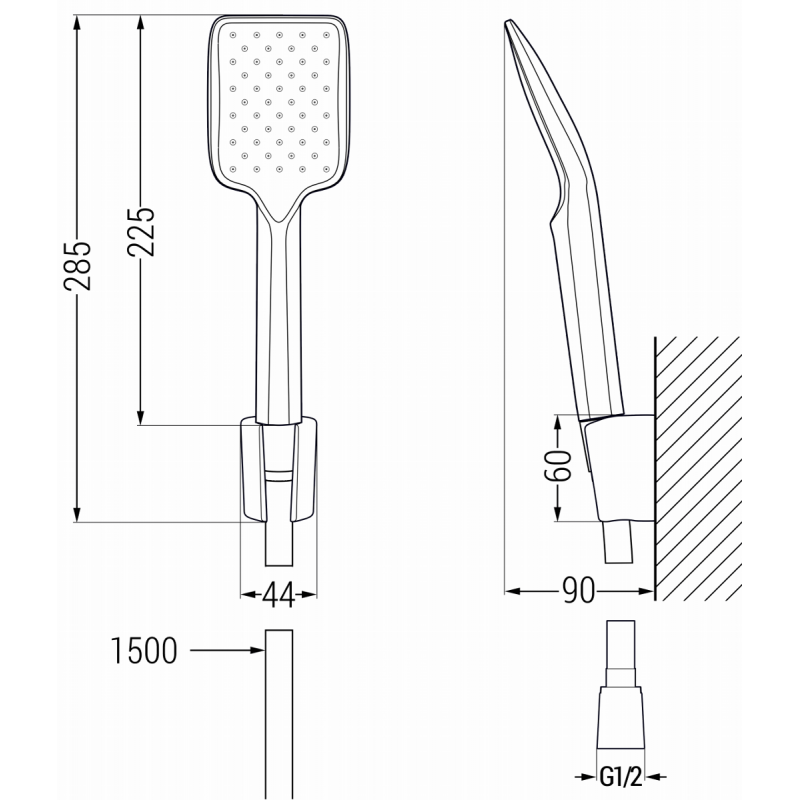 Mexen Sabre R62 robinet de baignoire avec ensemble de douche, chrome - 7213R62-00