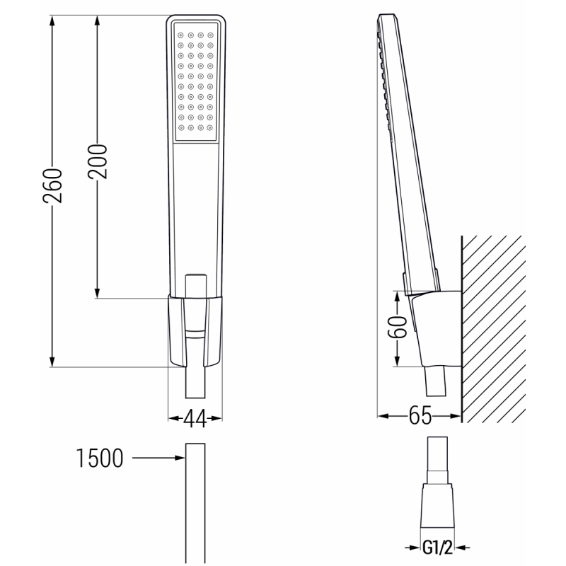 Mexen Sabre Robinet de baignoire R72 avec ensemble de douche, noir - 7213R72-70