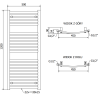 Mexen Helios radiateur de salle de bain 1200 x 500 mm, 567 W, blanc - W103-1200-500-00-20