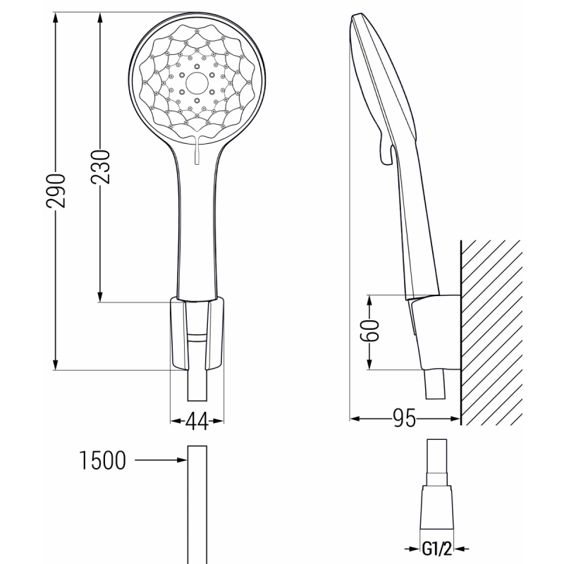 Mexen Sabre R74 robinet de baignoire avec ensemble de douche, chromé - 7213R74-00