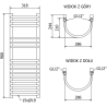 Mexen Eros radiateur de salle de bains 900 x 318 mm, 315 W, blanc - W112-0900-318-00-20