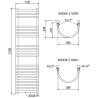 Mexen Eros radiateur de salle de bain 1200 x 318 mm, 332 W, chrome - W112-1200-318-00-01