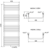 Mexen Apollo Radiateur de salle de bain 1210 x 450 mm, 566 W, noir - W117-1210-450-00-70