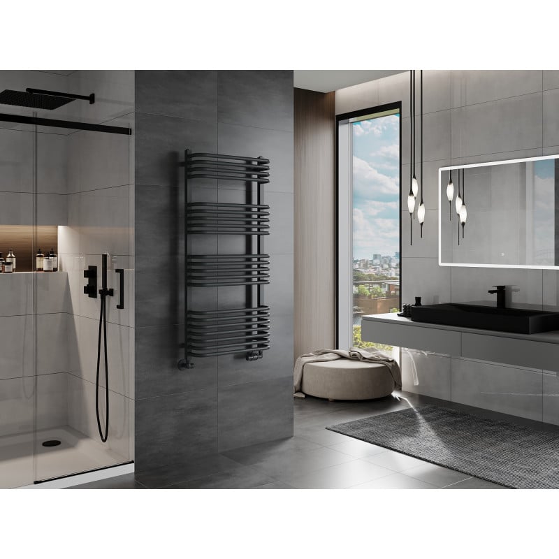 Mexen Apollo radiateur de salle de bains 1210 x 550 mm, 641 W, anthracite - W117-1210-550-00-66