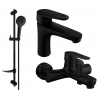 Mexen Kama DF05 ensemble de baignoire, noir - 72503DF05-70