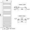 Mexen Pluton radiateur de salle de bain 1450 x 500 mm, 721 W, noir - W106-1450-500-00-70