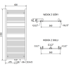 Mexen Pluton radiateur de salle de bain 1450 x 600 mm, 835 W, noir - W106-1450-600-00-70