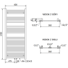 Mexen Pluton radiateur de salle de bains 1450 x 600 mm, 835 W, noir - W106-1450-600-00-70