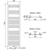 Mexen Pluton radiateur de salle de bains 1700 x 500 mm, 855 W, blanc - W106-1700-500-00-20