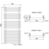 Mexen Akan radiateur de salle de bains 1080 x 500 mm, 784 W, noir - W121-1080-500-00-70