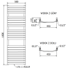 Mexen Bachus radiateur de salle de bain 1600 x 500 mm, 787 W, noir - W109-1600-500-00-70