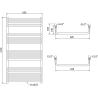 Mexen Apollo radiateur de salle de bain 1210 x 650 mm, 713 W, noir - W117-1210-650-00-70