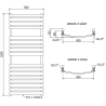 Mexen Bachus radiateur de salle de bain 1200 x 500 mm, 619 W, blanc - W109-1200-500-00-20